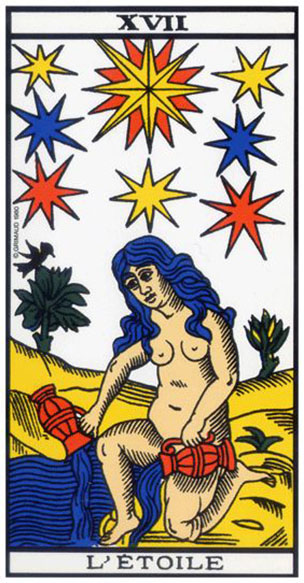 tarot, cartes, etoile