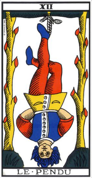 tarot, cartes, pendu